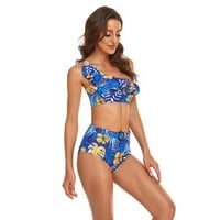Ženski trendi skromni tankini kostim za kostim tropskih štampanja za žene za žene Ljeto plaža Outfit