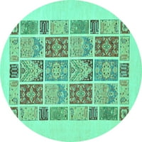 Ahgly Company u zatvorenom okruglom apstraktnoj tirkizno plavo modernim prostirkama, 8 'kruga