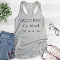 Vegan iz moje glave Tomatoes TOP TOP, ženski trkački rezervoar, veganski cisterna, rezervoar za veganizam,
