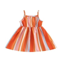 Wassery Little Girls Princess haljina 3T 4T 5T 6T 7T Dječja odjeća Stripes Dot Print haljina bez rukava
