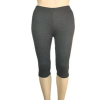 Grianlook Žene Ležerne prilike elastične strugove Solid Color Slim Fit hlače LoungeWer Sports Sports Joga Capri hlače