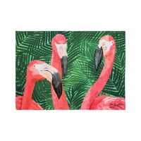 Flamingos ispisani pamuk obrnuto placemat za pranje od 6
