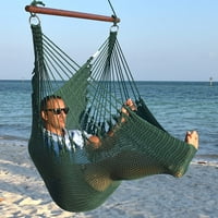 Karipske hammokete Jumbo stolica sa nogom - mekani poliester - zelena