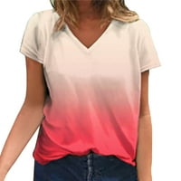 Rukovanje Žene Saobavljene ljetne majice Distrient Majice V Casual Color T kratke vrhove Žene majice