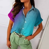 Patlollav ženska majica odobrenje plus veličina, dame vrhovi poklopca ovratnik Print modna casual bluza