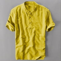 Ljetni muški hladni i tanak prozračni ovratnik viseći obojenu pamučnu košulju
