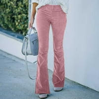 Ženska modna udobna guštena džepa u boji Ležerne pantalone
