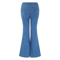 Akiigool Plus veličine traperice za žene Ženske bljeskalice Jeans High Struk dečka Baggy Ravne noge