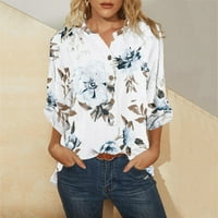 Košulja ženske cvjetne mashirts boho tops casual gumbske majice Bluze Bluze s dugim rukavima ljetne