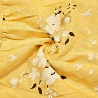 Fabiurt ženske košulje Ženska modna tiskana Ležerna Ležerna salavna majica s dugim rukavima, žuta pamučna