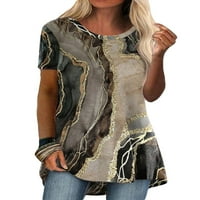 Žene plus veličine okrugli vrat Ležerne prilikom etničkog stila T-majica s kratkim rukavima