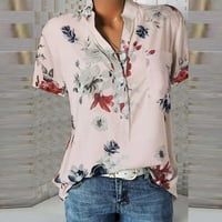 Bluze za žene Dressy Ležerne prilike plus veličine Cvjetni labavi fit seksi ljetne odjeće za žene Dugme