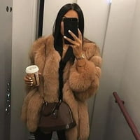 Honeeladyy Cleance ispod 10 $ Ženski lepršavi kratki kaput zimska topla meddy jakna Luxuryy Fau Fur