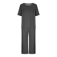 Pidžame za žene ljetni trendi u trendovskim snimci kratkih rukava i kapri hlače pjs setovi salona sa