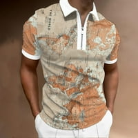 Modna muška majica Golf majica Retro Color Contrast na otvorenom ulični kratki rukovi s tipkama za ispis odjeće Odjeća modnog dizajnera ležerna prozračna