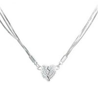 Ogrlice za žene Dizajnirajte ljubavnu ogrlicu za žene sa srebrnim lancem klavikula i napredne ljubavne