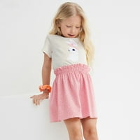 Djevojke toddlera Ljetna odjeća kratki rukav crtani vrhovi suknje odjeća za odjeću Set Kids Set odjeće