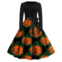 Feterrnal ženska haljina za Halloween Haljina za moći za žene dugih rukava haljina casual haljine maxi