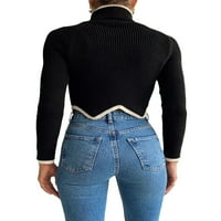 Wasery ženske košulje sa dugim rukavima s dugim rukavima rebrasti pleteni džemper izrubljeni pulover