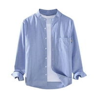Muška posteljina majica prema dolje Stilske košulje -Free dugih rukava majica s dugim rukavima Men Haljina
