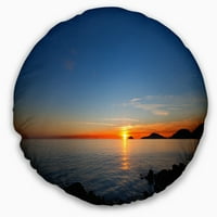 Art DesimanArt 'Tamni zalazak sunca u zaljevu La Spezia' jastuk za bacanje mora u. In. Mali