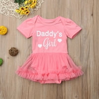 Canrulo Daddy's Girl Newborn Baby Girls Romper BodySuit haljina Princeze Sunsuit