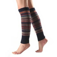 Žene Striped pletene nogu toplije zimske bezbedne koljena visokog modnih čarapa
