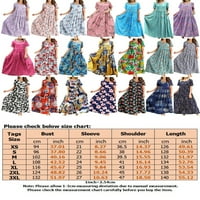 Dame tunika nagledne duge haljine za žene izgubljene zabave za vrat kratkih rukava kratki rukav casual