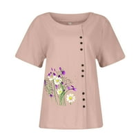 Ženske vrhove bluza Žene kratki rukav Ležerne prilike za ispisane ljetne posade T-majice Tuničke majice