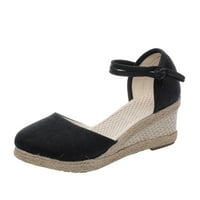 Ženske dame modne ležerne prilike čvrste otvorene platforme sa sandale cipele za plažu crna 6.21106