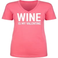 Vino je moja valentina ženska v-izrez