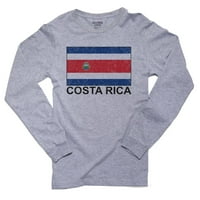 Zastava Costa Rica - specijalna vintage izdanje muške majice dugih rukava