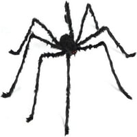 Strašno dlakavo Veliki paukove rekvizite za Noć vještica na otvorenom dvorišta - crna, 6. ft