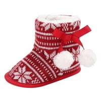 Zimska toddler dječake Djevojke Božićni uzorak Luk zgušnjavanje Velvet snježne čizme uštede