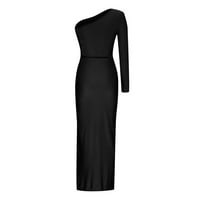 Zunfeo haljine za žene - usjepljene splitske omotane novog dolaska jedno rame za klirens black l