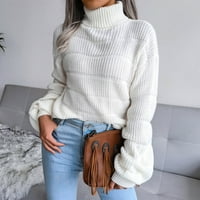 Dupljivi džemperi za žene čišćenje dugih rukava pletena turtleneck casual pulover modni džemper gornji