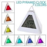 Digitalni LED budilica sa oblika piramida Promjena boje Clear Screenlit ekrana i funkcija odgoda
