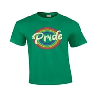 Gay Pride Vintage Retro Rainbow Unise LGBTQ majica kratkih rukava Grafički tee-kelly Green-Medium