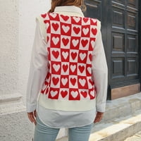 Jedna odjeća za žene džemper prsluk bez rukava ženska modna kontrastna boja Ljubav V izrez bez rukava