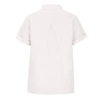 Sinimoko ženski vrhovi modni čvrsti majica s gumbom ženska bluza s majicom V-izrezom