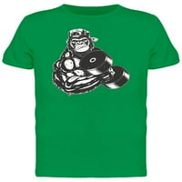 Gorilla sa velikim bicepskim b & w majica za muškarce -Mage by Shutterstock, muško mali