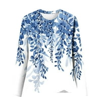 Yyeselk Sparkly Bluze za žene Ležerne prilike za rušenje Okrugli izrez Tunic The Trendy Prekrasan cvjetni