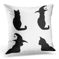 Životinjska Noć vještica siluete crnih mačaka Bijela kopča Jesenski jastuci Kućni dekor Kauč na kauču