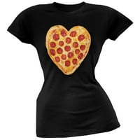 Pepperone pizza srce crna mekani juniors majica - X-Veliki