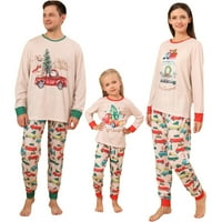 Porodica koja odgovara Božićne pidžame, Car Božićno drvce Ispis dugih rukava + elastični pantalone za