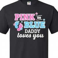 Inktastična ružičasta ili plavi tata voli te majicu