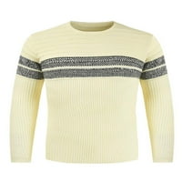 Muški džemper s dugim rukavima pleteni pulover Zima Ležerne tanke fit Jumper vrhovi pletiva žuto l