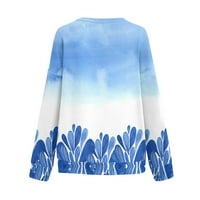 Bluze za žene Dressy Ležerne prilike za žene Grafički otisci Jesen Ležerne prilike Crew pulover pulover plave 3xl