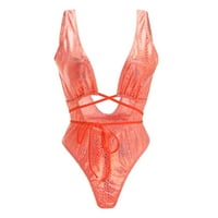 Jedno kupaće kostim ženske gumene kontrole grudnjaka set push up plaža bikini plaža na narančastoj veličini m