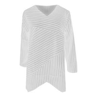Košulje s popustom za žene kratki rukav Criss Cross Striped Teen Grils Modna odjeća V-izrez TEE majica